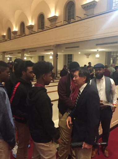 Students and guests gathered after the John Lewis lecture